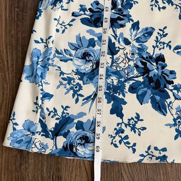 NEW BHLDN Mariella High-Neck Satin Maxi Dress in Blue Floral Size 12 - Picture 12 of 12